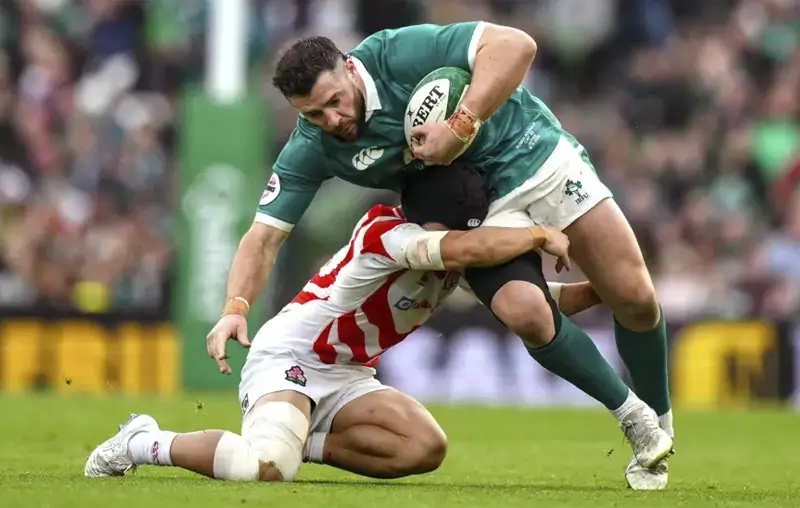 Ирландия вела перед Японией всего на семь очков после первого тайма на стадионе Aviva Stadium.