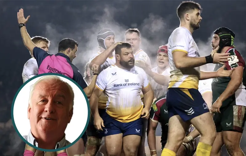 Раба Слиман из Leinster празднует заработанный штраф. Фото: Джеймс Кромби / Inpho