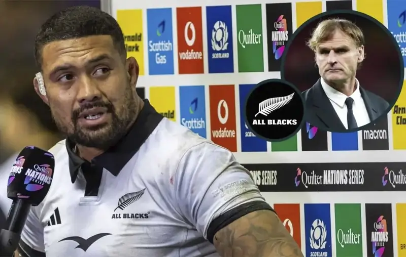 Звезда All Blacks Арди Савеа и на врезке — уже бывший главный тренер Скотт Робертсон. Фото: Planet Rugby